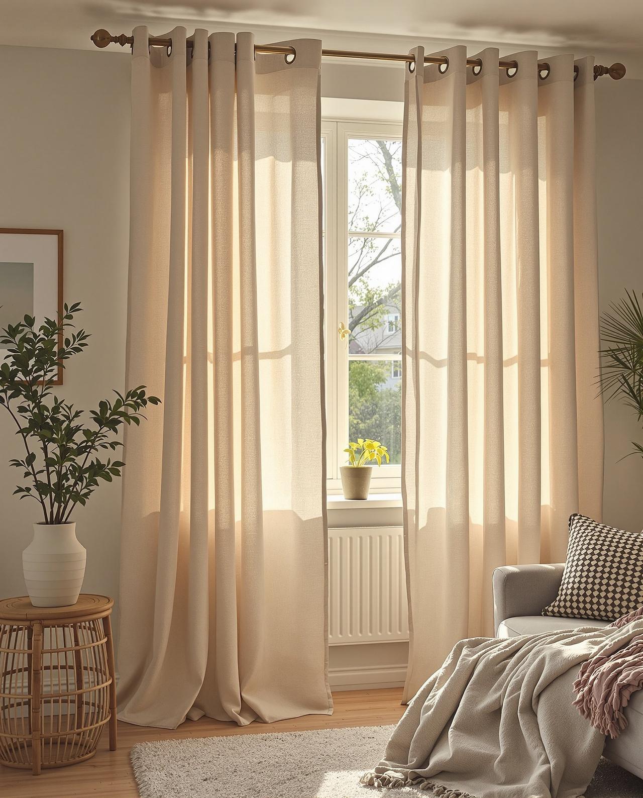 亚麻窗帘选购避坑指南|从面料密度到遮光率全面解析